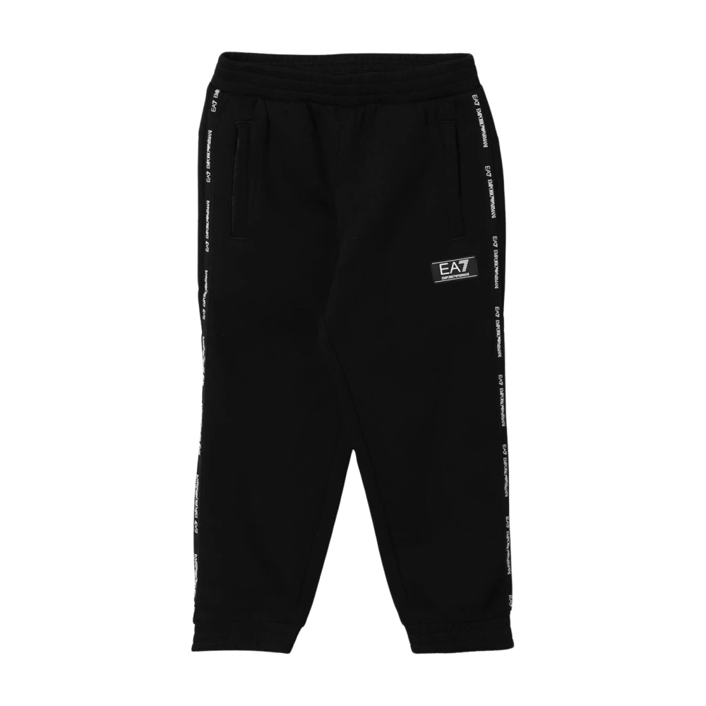 Emporio Armani Ea7 Boys Black Joggers For Kids