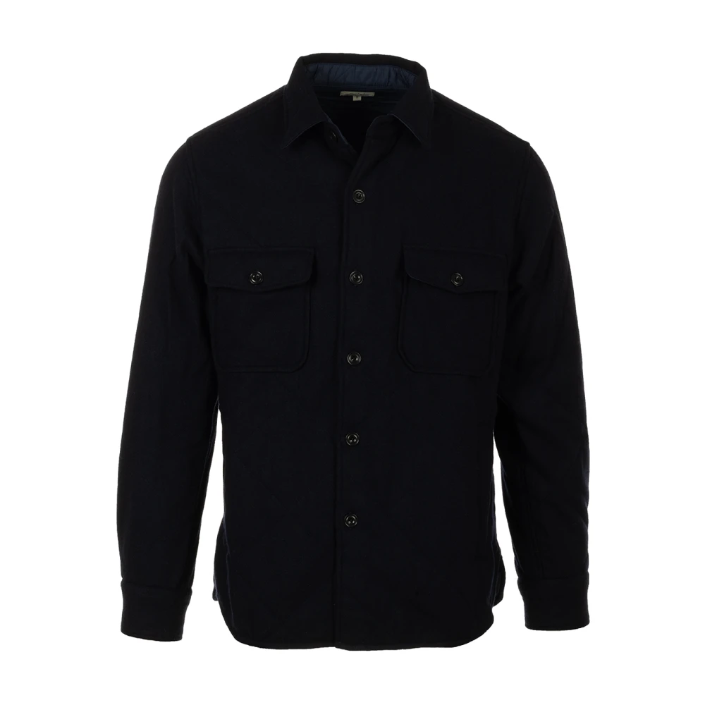 Hartford Blauw Geweven Shirt Peter Blue Heren