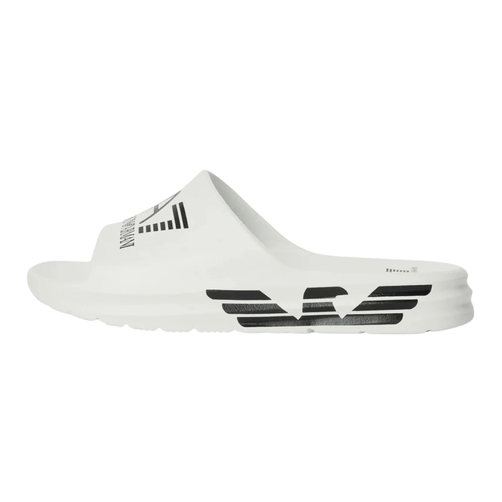Emporio Armani Ea7 Men's White Logo Slides