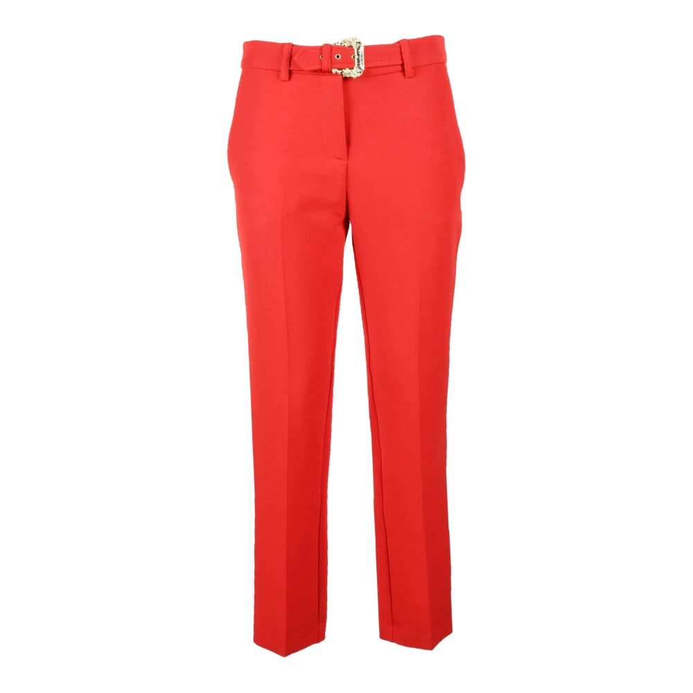 Versace Jeans Couture Elegante Couture Broek met Stretchstof Red Dames