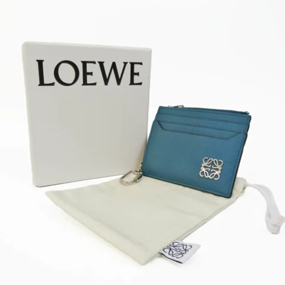 Loewe Pre-owned Leather wallets Blue Dames