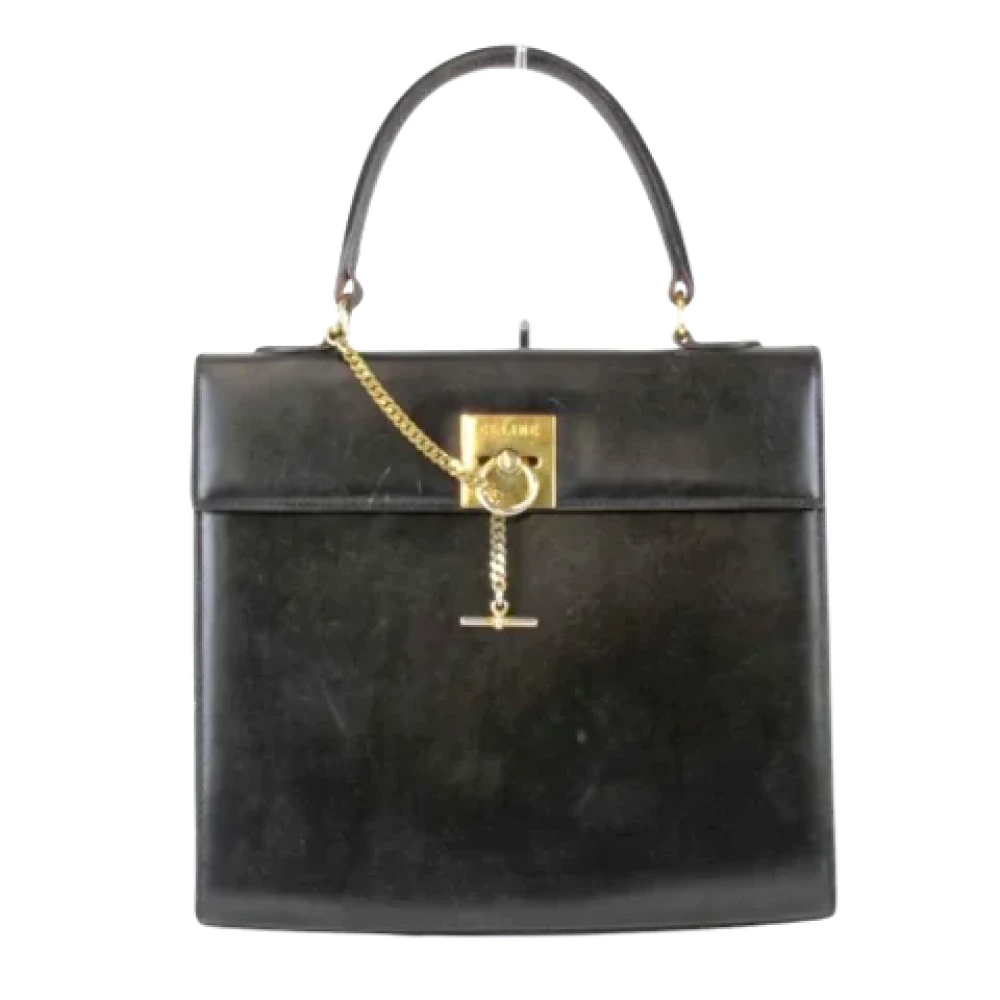 Celine Vintage Pre-owned Leather handbags Black Dames