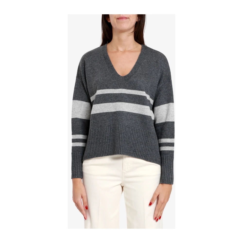 Pennyblack Gestreepte wollen trui Gray Dames