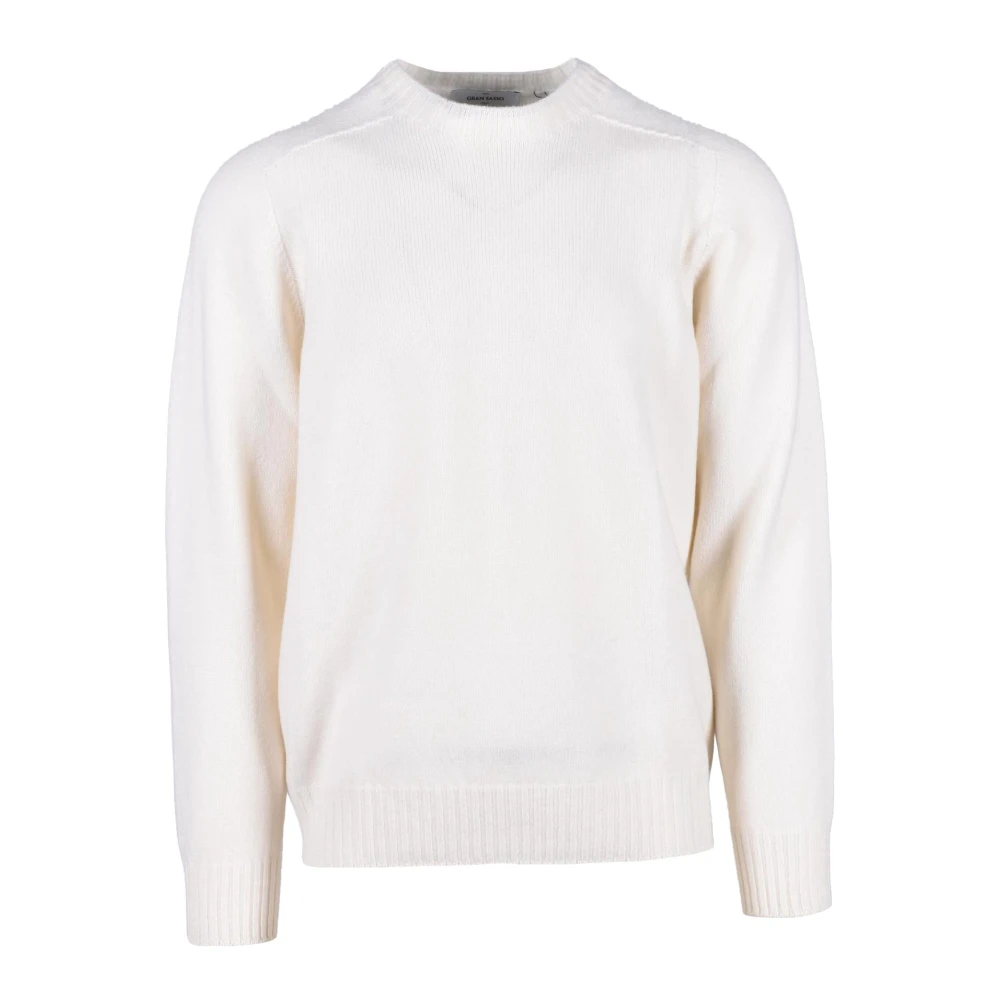 Gran Sasso Wollen Trui Zuivere Scheerwol White Heren