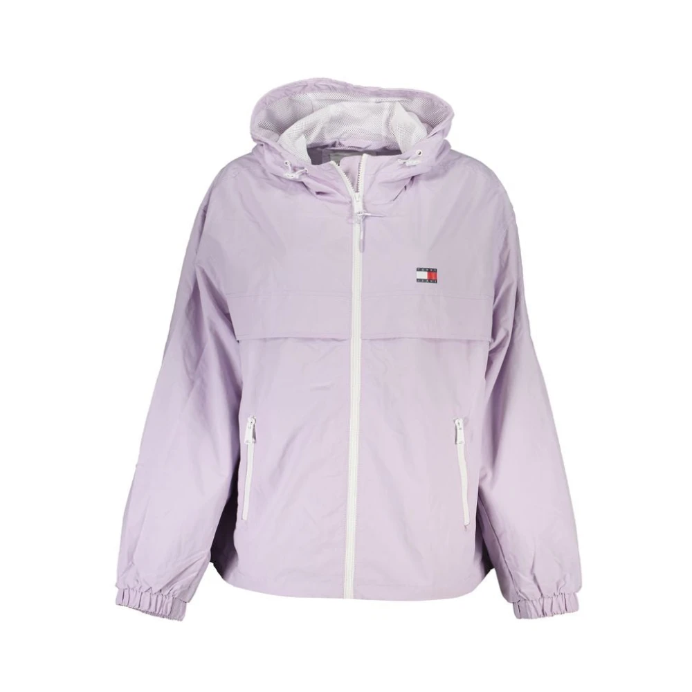 Tommy Hilfiger Paarse Nylon Hooded Sportjas Purple Dames