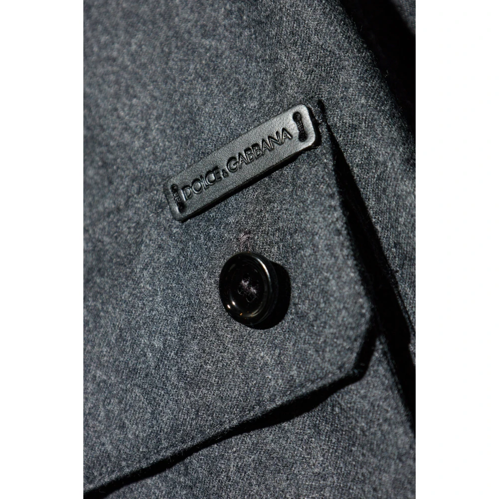 Dolce & Gabbana Wollen overhemd Gray Heren