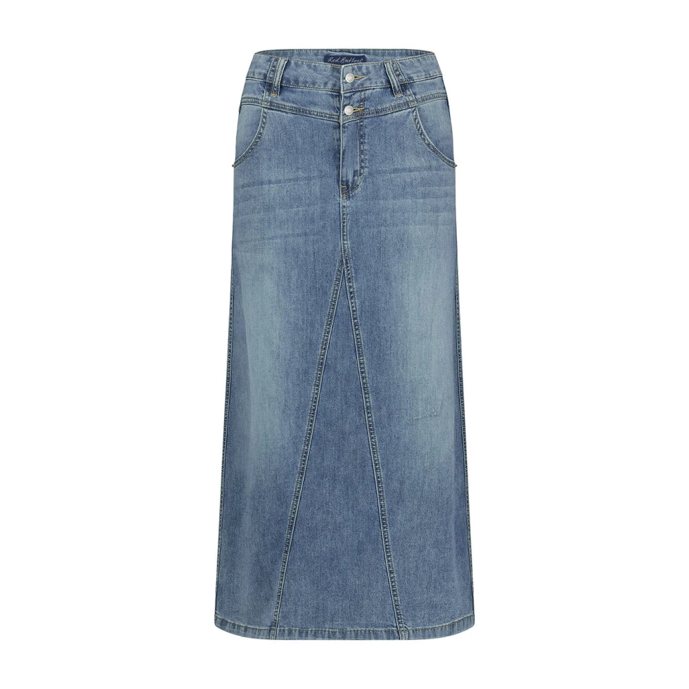 Red Button Aline Stone Rok met Dubbele Knoop Blue Dames