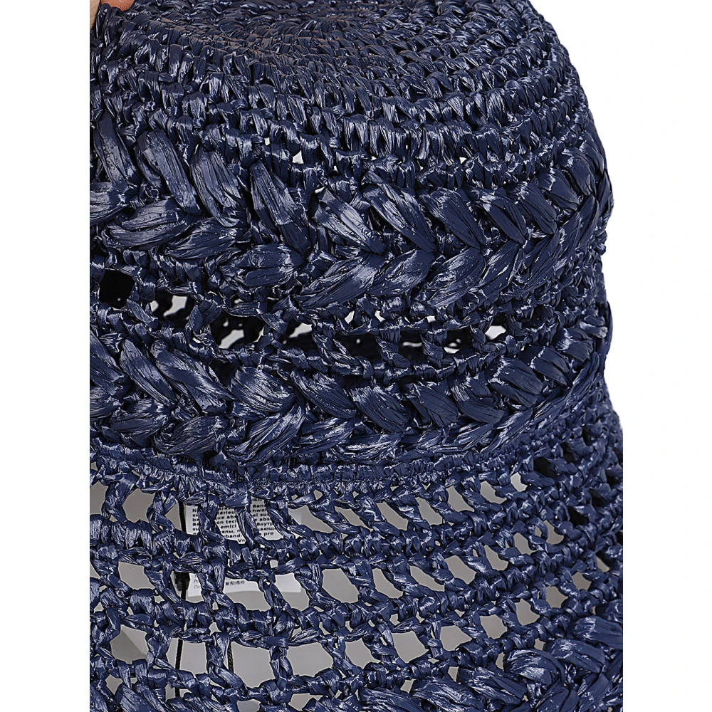 Max Mara Weekend Blauwe Gehaakte Lampenkap Hoed Blue Dames
