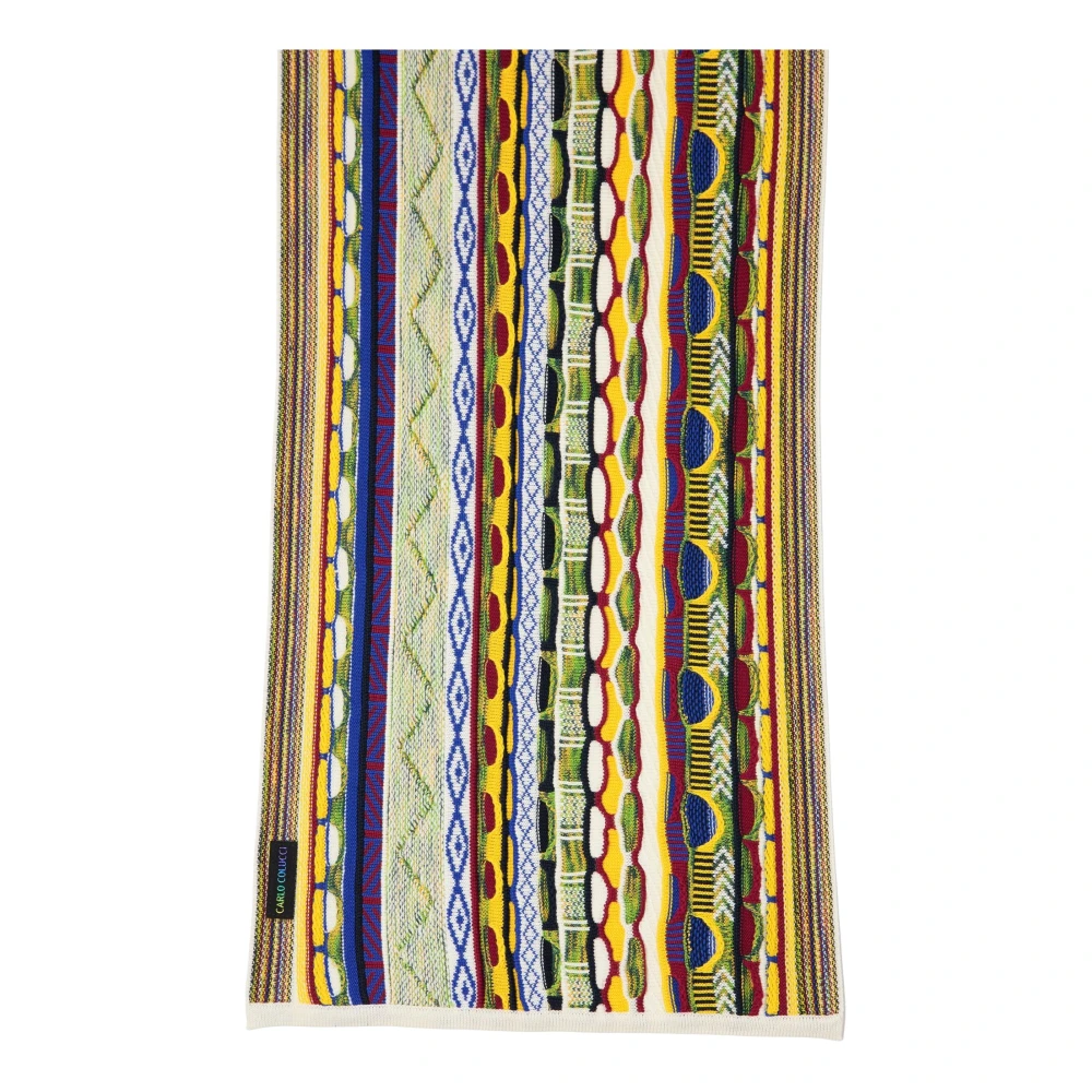 Carlo Colucci Men's Multicolor Knitted Scarf - Winter Scarves - One Size - Accessories