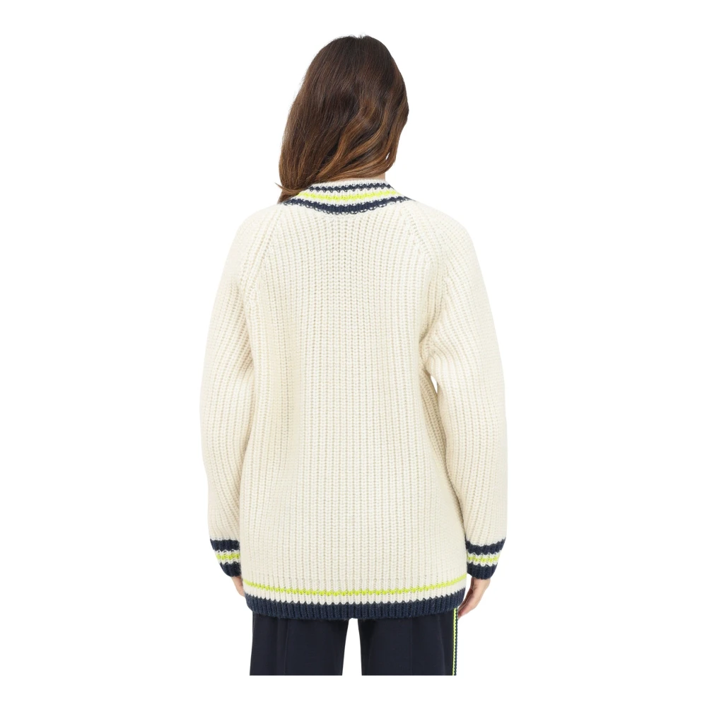 Lacoste Vintage V-hals Sweater Roomwit Beige Dames