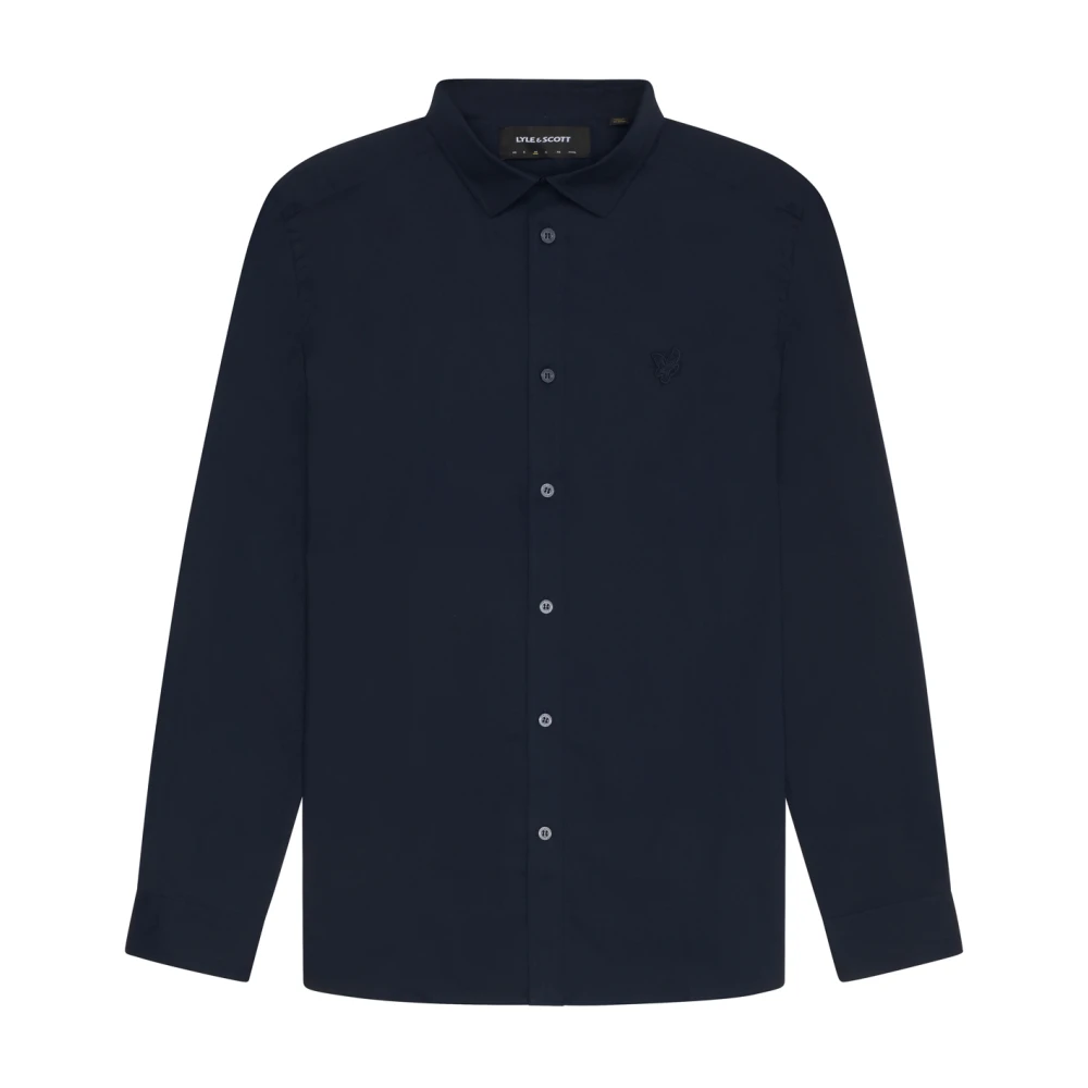 Lyle & Scott Tonal Eagle Poplin Skjorta Blue, Herr