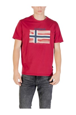 t-shirt-en-coton-imprime-rouge-avec-col-rond