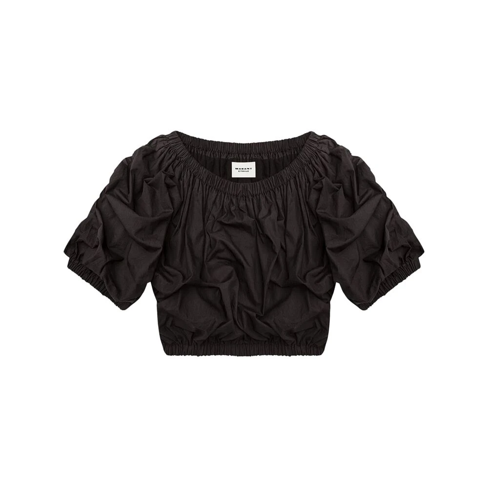 Isabel Marant Étoile Zwarte Off-Shoulder Crop Top Black Dames