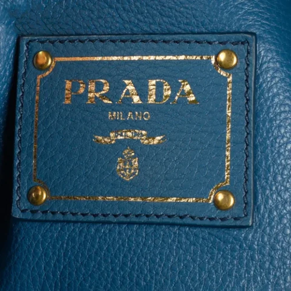 Prada Vintage Pre-owned Leather prada-bags Blue Dames