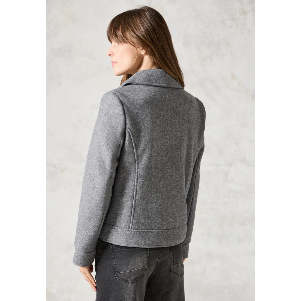 cecil Stijlvolle wollen bikerjas Gray Dames