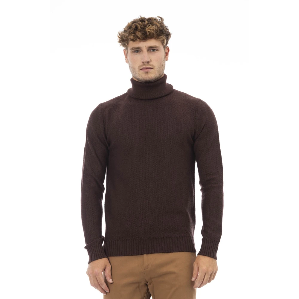 Alpha Studio Dolcevita Trui met Lange Mouwen Brown Heren