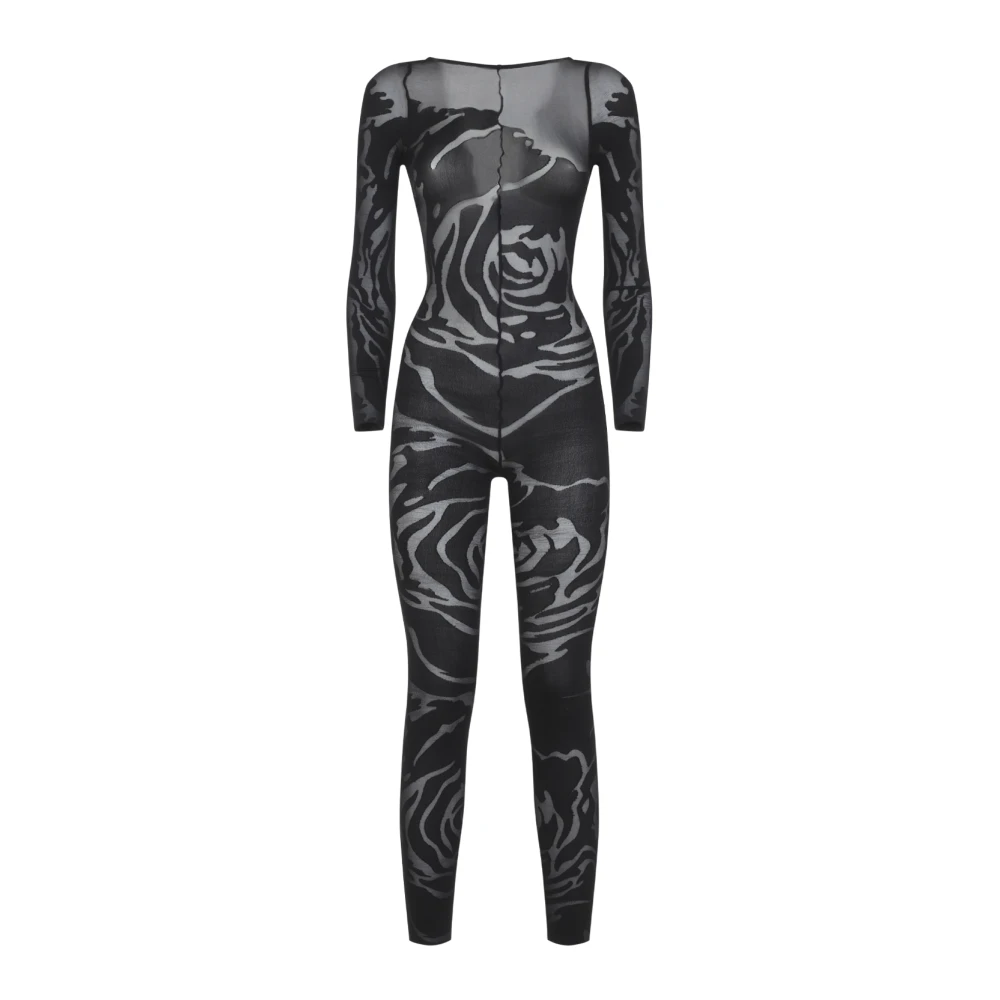 Wolford Vrouw Zwart Jumpsuits & Playsuits Dames, Xs, Wol, Rose Shadow Catsuit