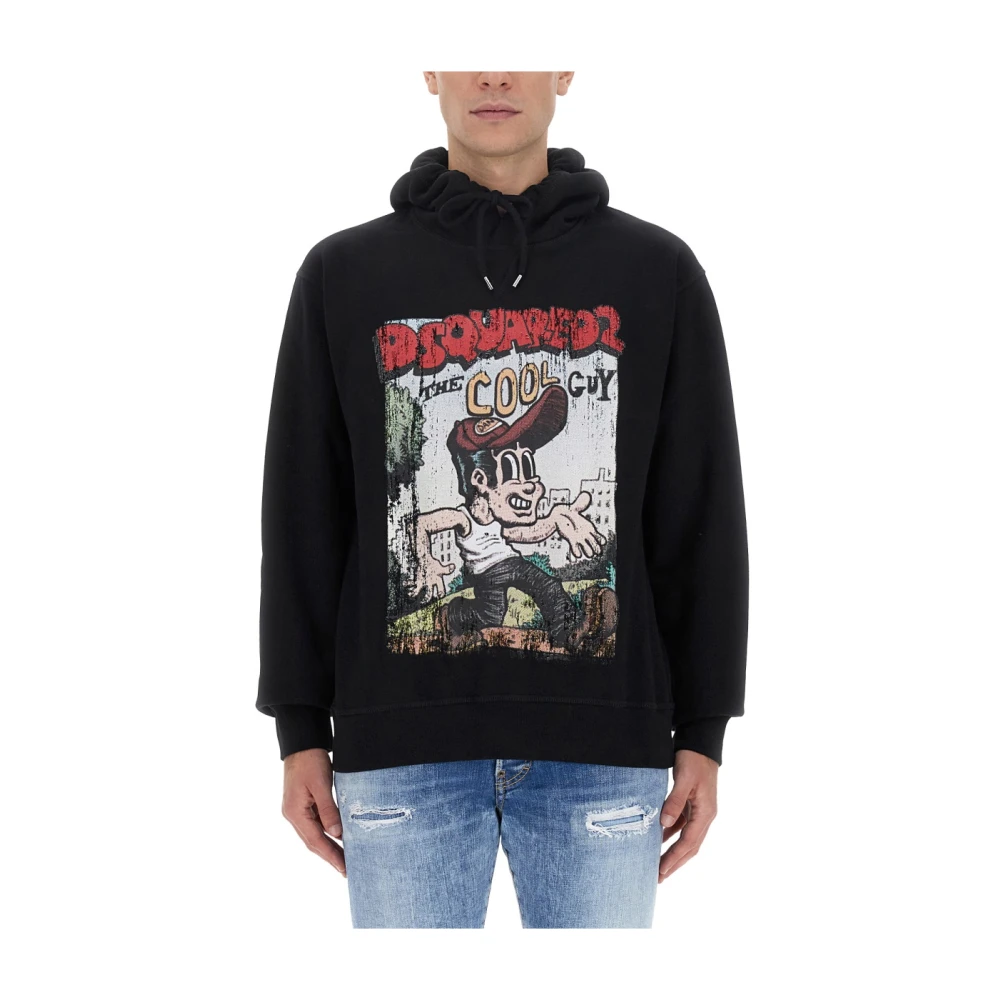 Dsquared2 Sweatshirt met logoprint Black Heren
