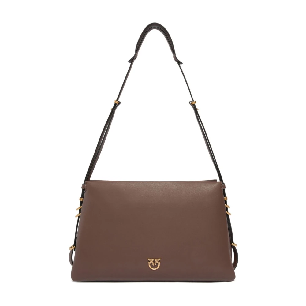 Pinko , Shoulder Bags, Female, Brown, One Size, Brown Silk & Nylon Bags