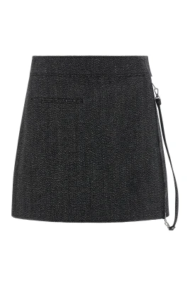 Zipped Caviar Mini Skirt
