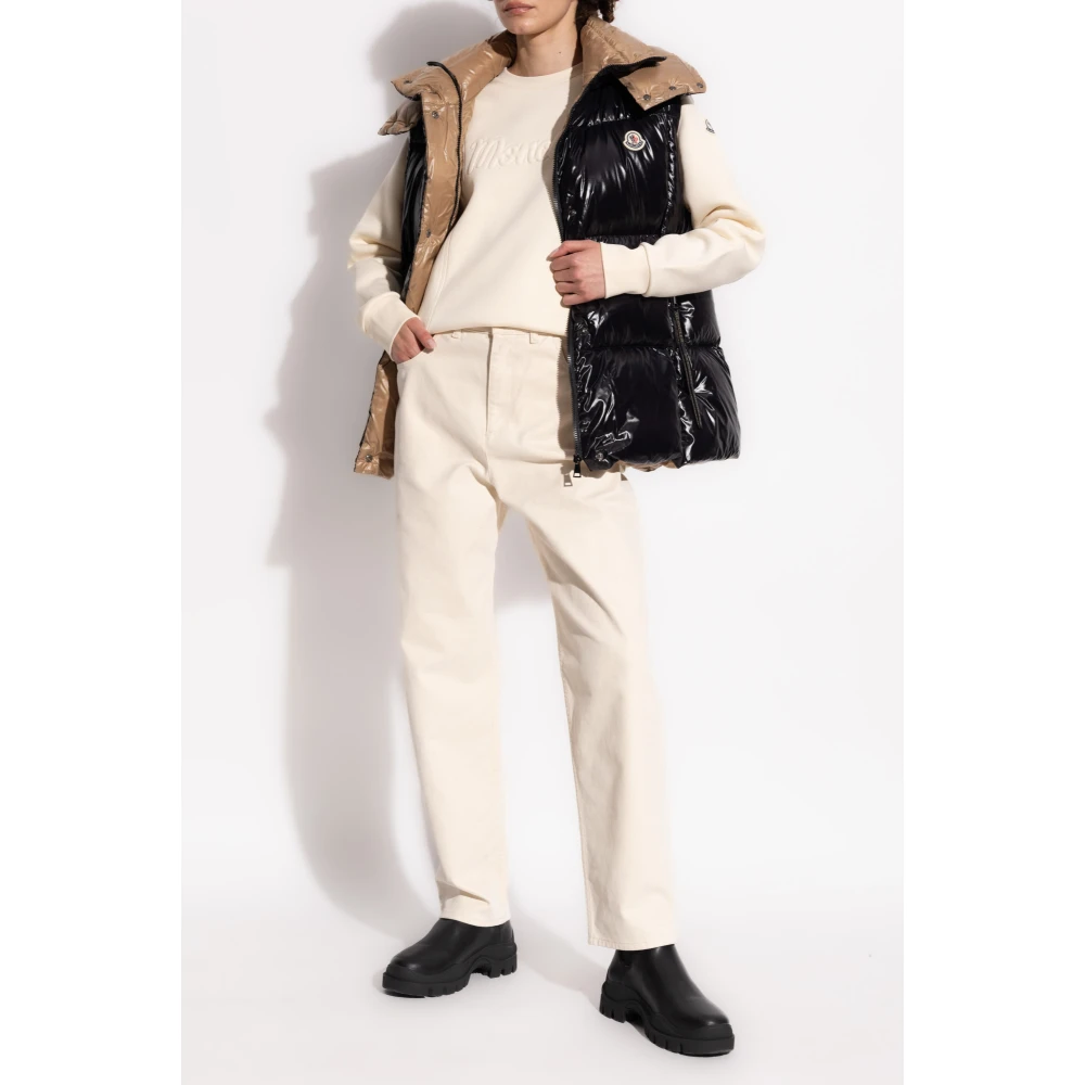 Moncler Sweatshirt met logo Beige Dames