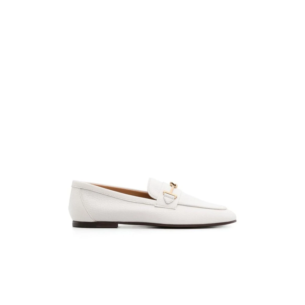 Tod's Women's White Calfskin Slip-On Loafers