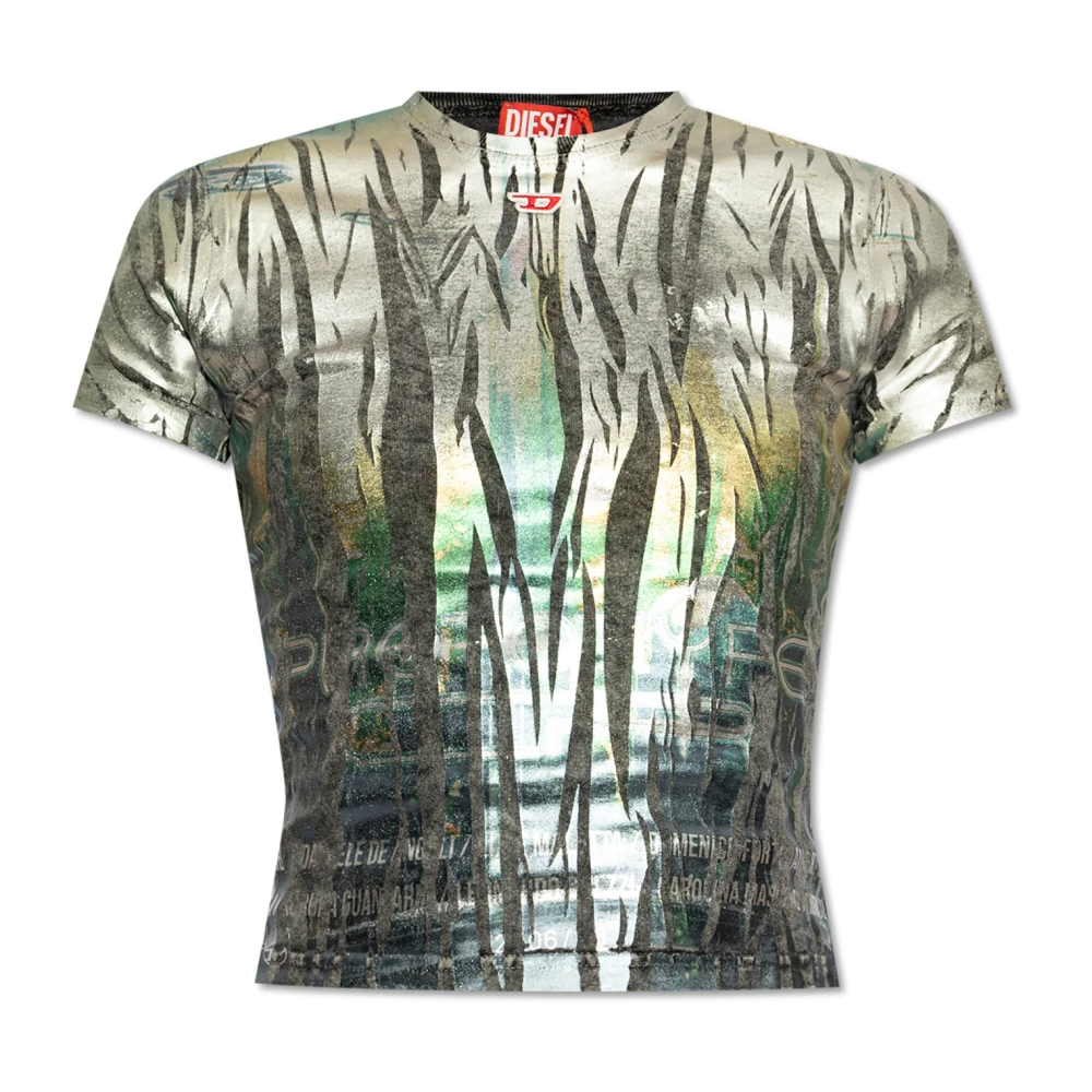 Diesel T-shirt `T-UNCUTIE-LONG-FOil` Multicolor Dames