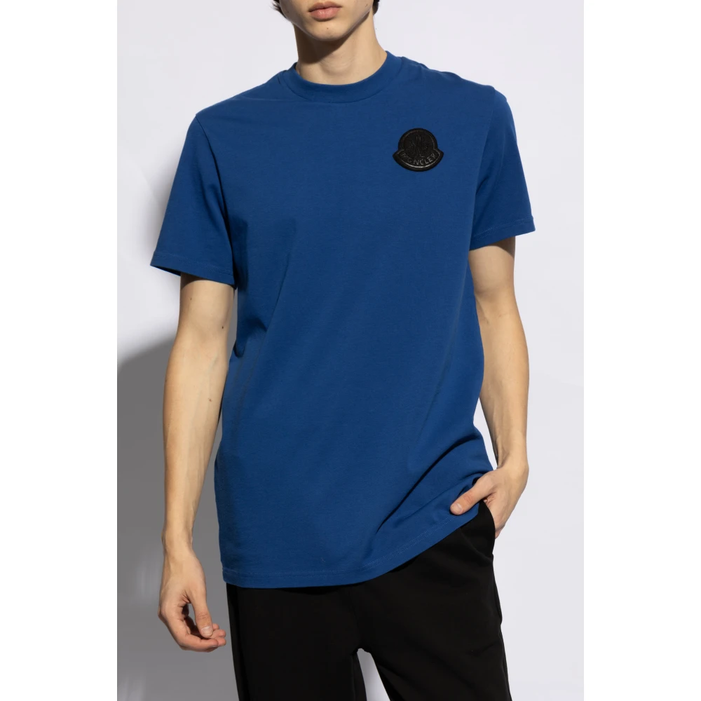 Moncler Logo-patched T-shirt Blue Heren
