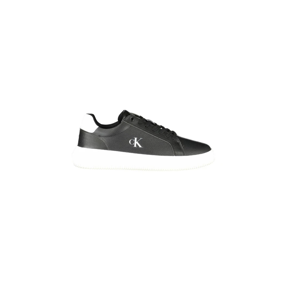 Calvin Klein Men's Black Sneakers,, Contrasting Details Sneaker With Removable Insole Size 11 Uk