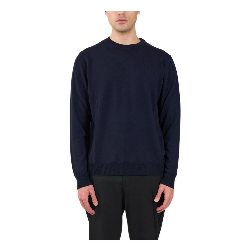 Mauro Grifoni Wollen trui met ronde hals Blue Heren