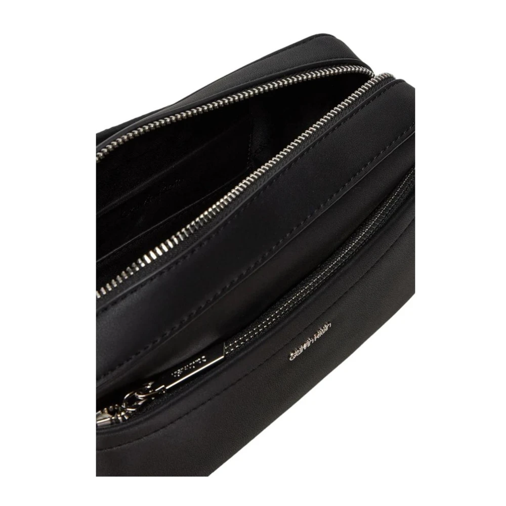 Calvin Klein Zwarte handtas met polyurethaandetails Black Dames