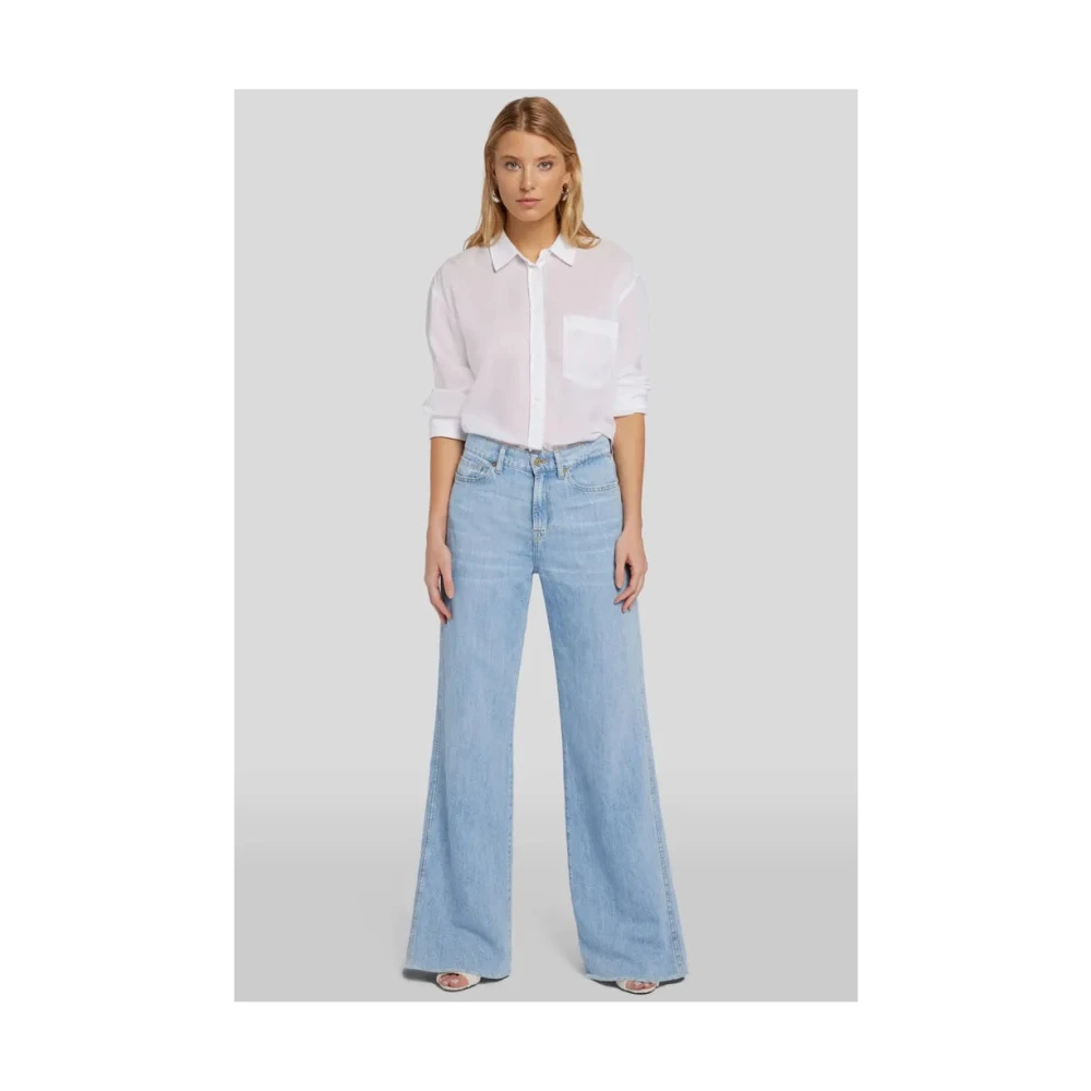7 For All Mankind Wijde Jeans Denim Blue Dames