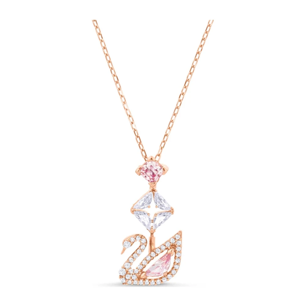Swarovski Women's Pink Pendant Crystal Rose Gold Swan 5473024 - Necklaces - One Size - Accessories