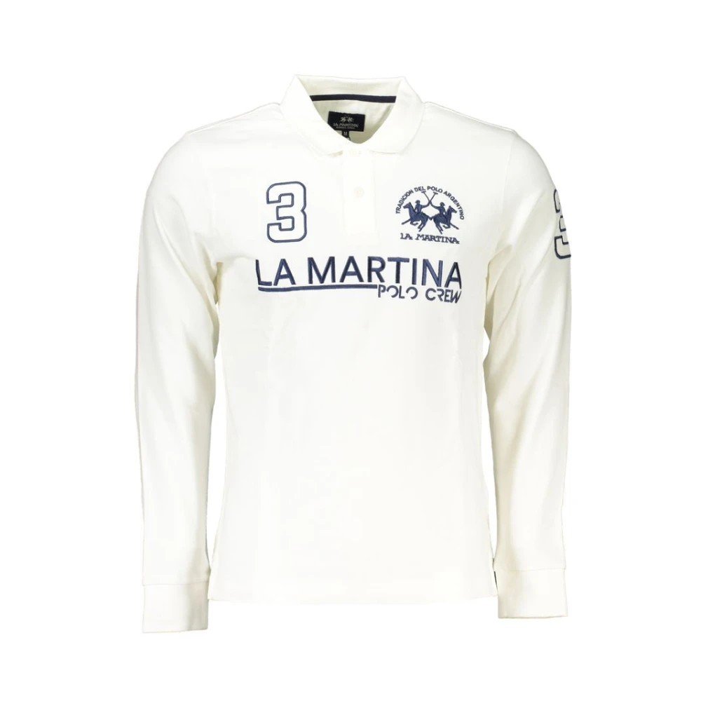 LA MARTINA Elegante Lange Mouw Witte Polo White Heren