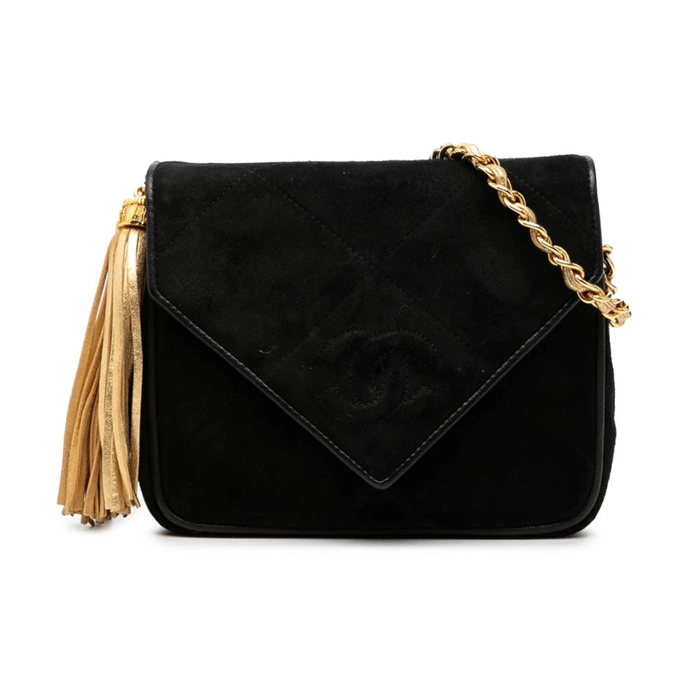 Chanel Vintage Women's Black Vintage Cross Body Bags, One Size, Pre-Owned Flap Chain Bag