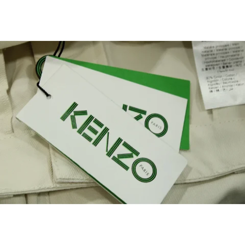 Kenzo Witte Katoenen Shorts-Rokken Modern Ontwerp Maat 42 L Us10 Uk12 Nieuw met Labels Green Dames