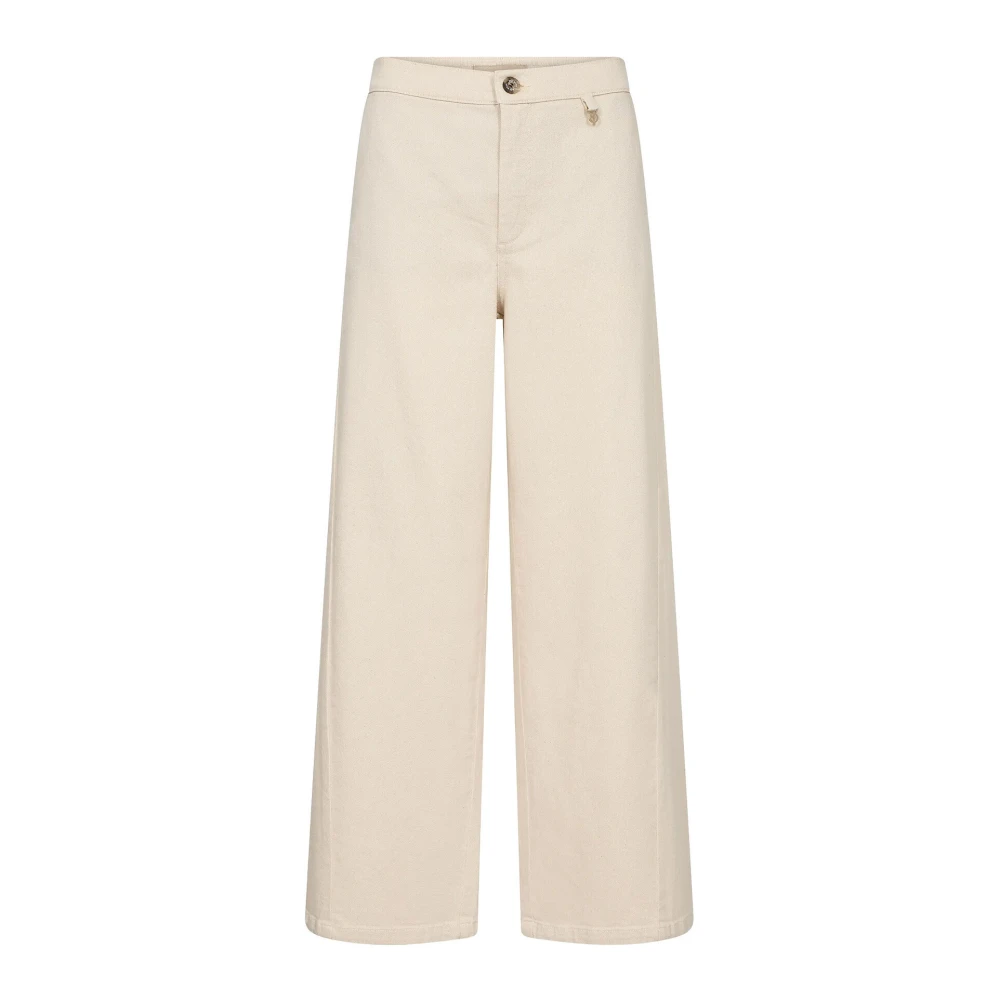MOS MOSH Wijde Pijp Klei Broek Beige Dames