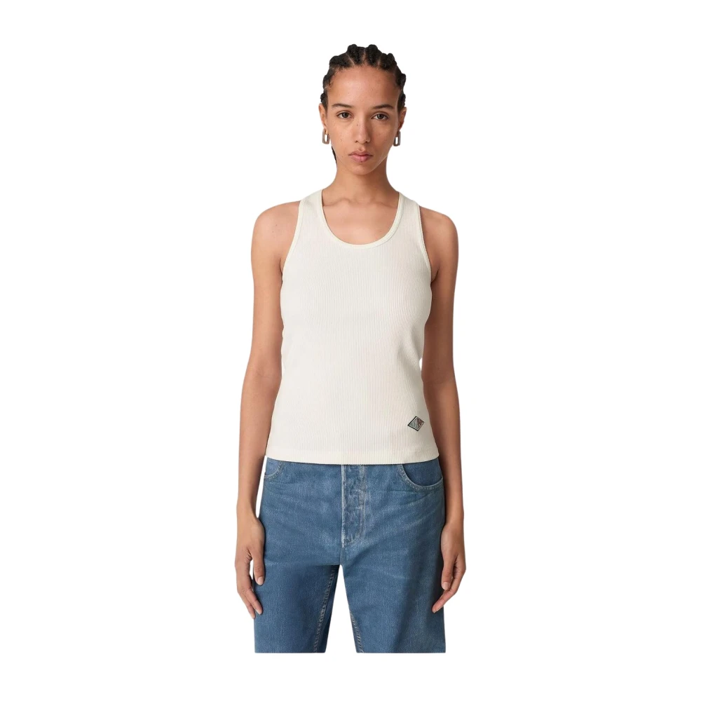 Bottega Veneta Vit Cotton Rib Jersey Tank Top