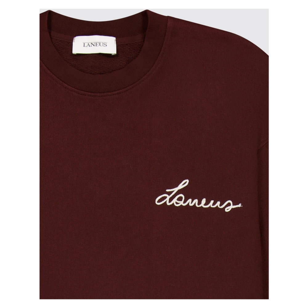 Laneus Geborduurde Katoenen Jersey Sweater Red Unisex