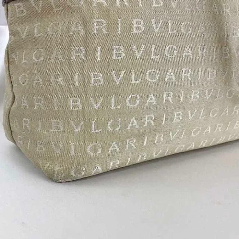 Bvlgari Vintage Pre-owned Canvas handbags Beige Dames