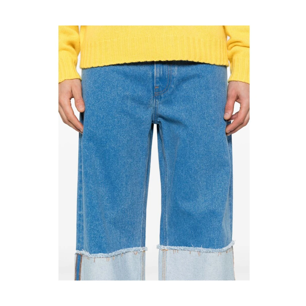 Marni Blauwe Denim Wide Leg Jeans Blue Heren