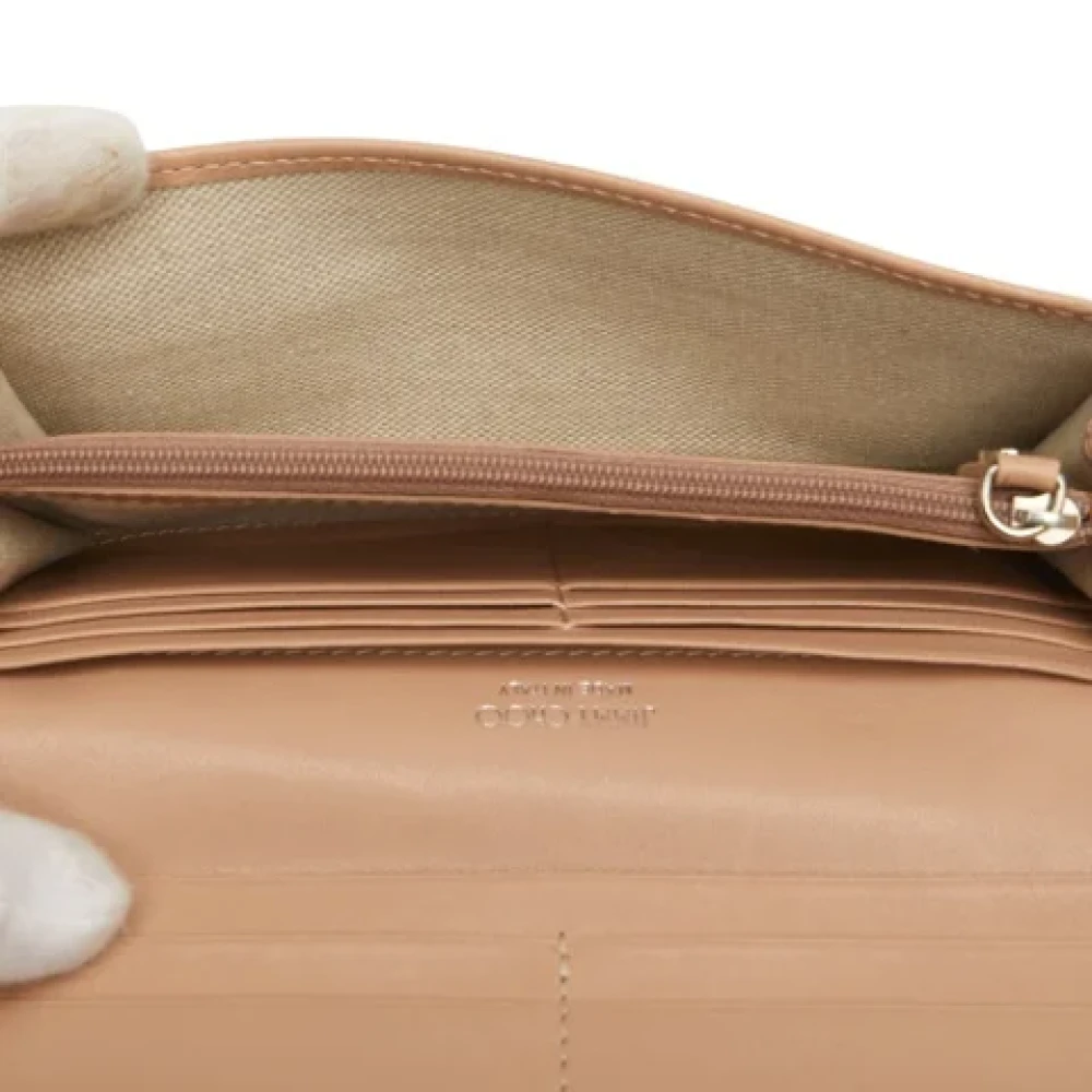 Jimmy Choo Pre-owned Leather wallets Beige Dames