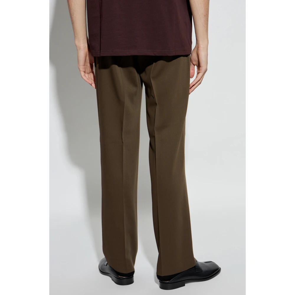 Ami Paris Wol wollen broek met rechte pijpen Green Heren