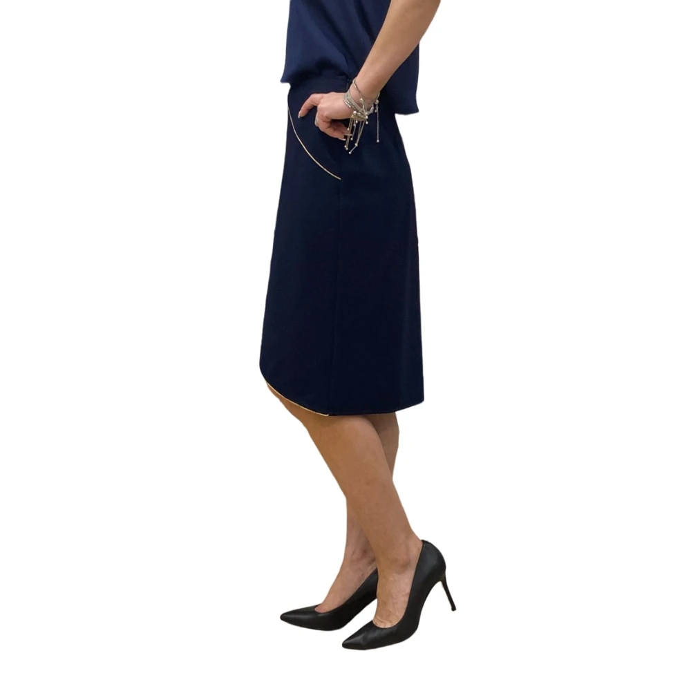 Alviero Martini 1a Classe Knielange Rok met Uniek Design Blue Dames