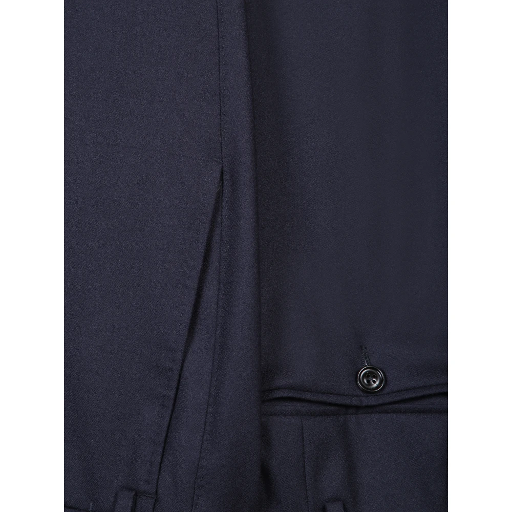 Canali Blauw Kasjmier Pak met Inkeping Revers Black Heren