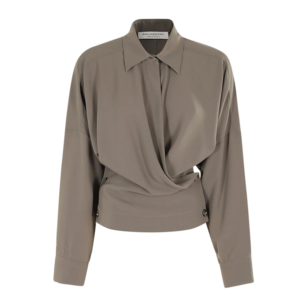 Philosophy di Lorenzo Serafini Lichte Crepe Jurk Green Dames