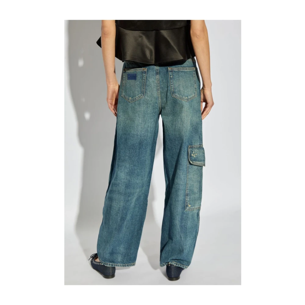 Ganni Wijde Pijp Jeans Blauw Aw24 Blue Dames