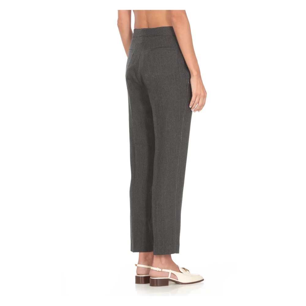 Fabiana Filippi Grijze Wol Pinstriped Broek Gray Dames