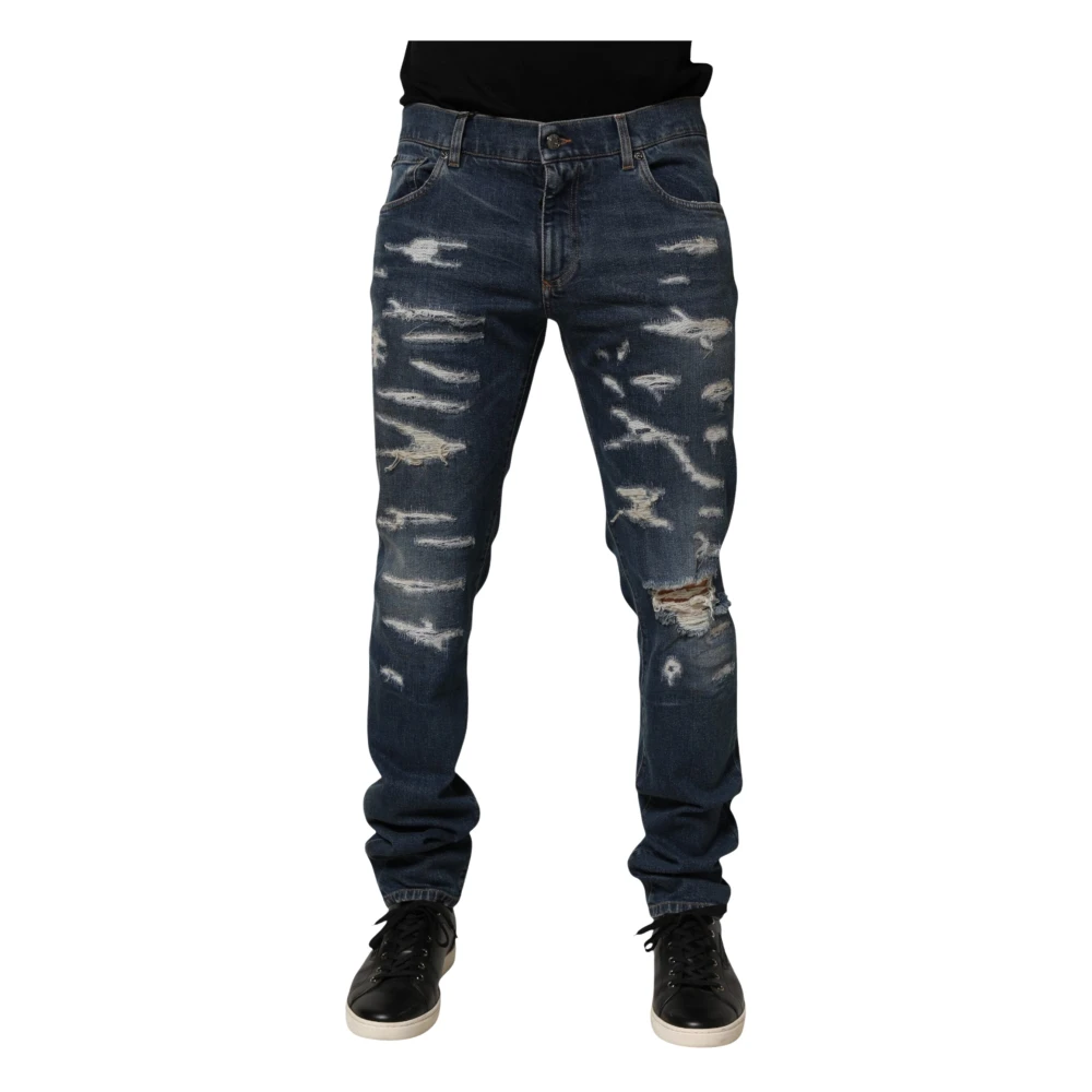 Dolce & Gabbana Men's Blue Skinny Denim Jeans - Slim Fit Jeans - M - Jeans