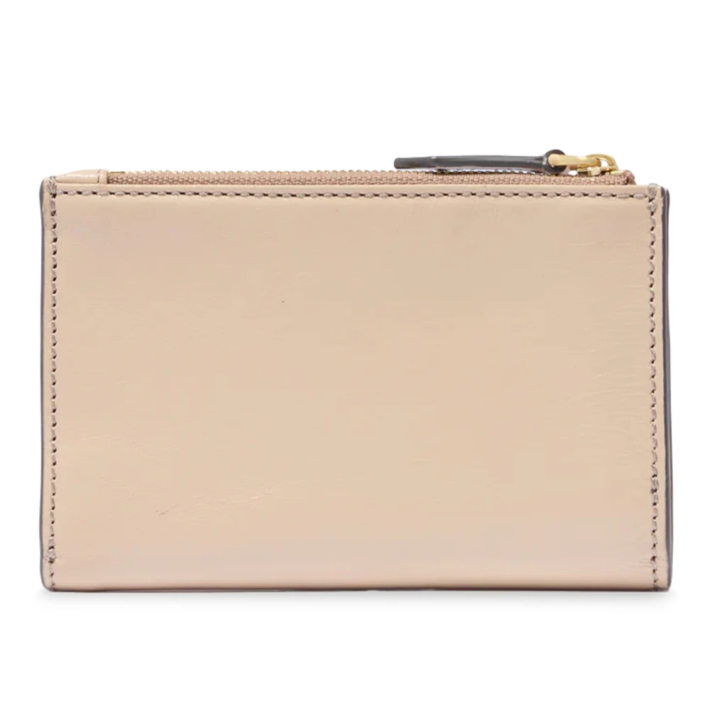 The Bridge Klassieke Leren Portemonnee Beige Dames
